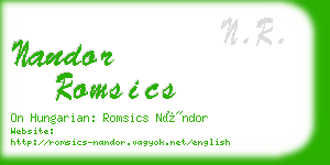 nandor romsics business card